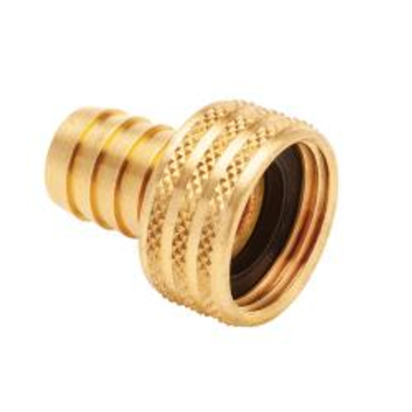 Mid-America Fittings LF29FGH-612 Female Swivel Coupling, 3/8 in Hose Barbed x 3/4 in FHT, Brass