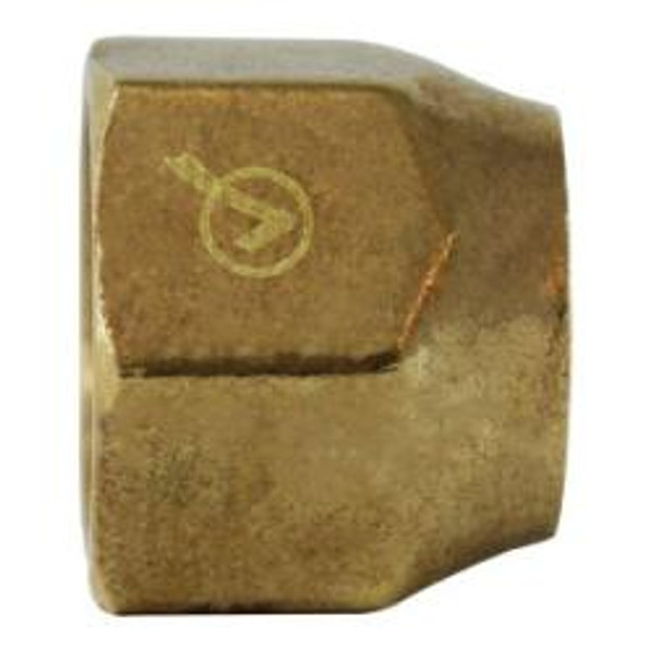 Mid-America Fittings LF41XS-4 Short Forged Nut, 1/4 in Female SAE Flared, Brass