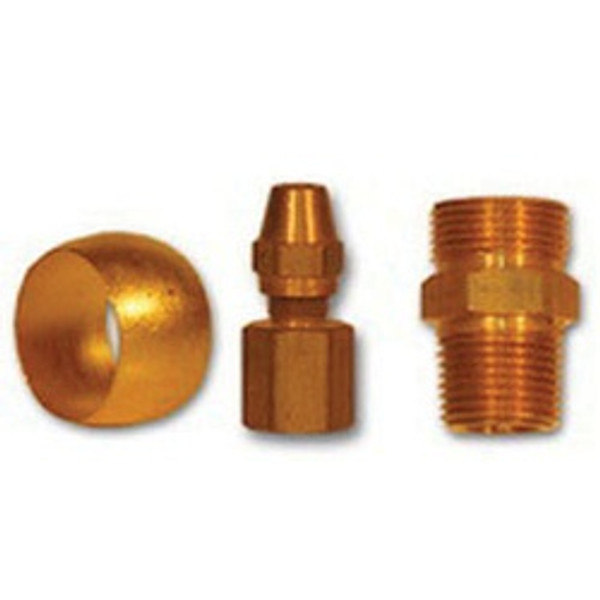 Mid-America Fittings NT272X6X6VS Branch Tee with Vibraseal, 3/8 in Tube OD x 3/8 in Tube OD x 3/8 in MPT, Brass