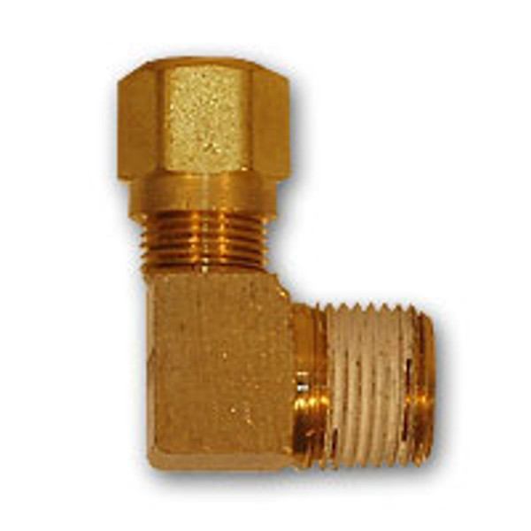 Mid-America Fittings NT69-128VS 90 deg Elbow with RTS, 3/4 in Tube OD x 1/2 in MNPTF, Brass