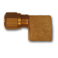 Mid-America Fittings NT70-108 90 deg Elbow, 5/8 in Tube OD x 1/2 in FPT, Brass