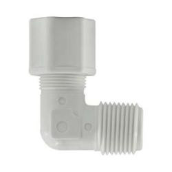 Midland Metal 17226P Male Elbows, Plastic Compression, 1/4x3/8 Compxmip Polpro Conn, Plastic Fittings