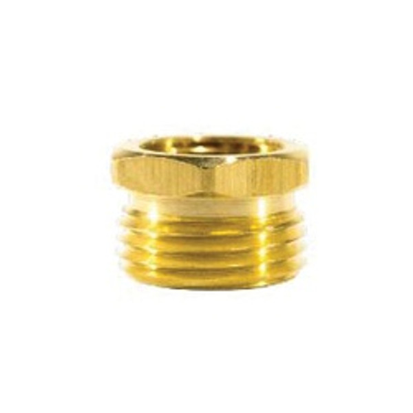 CHAMPION BRASS 18AS-12D Short Straight Rigid Adapter, 3/4 in MGH x 1/2 in Female NPTF, Brass