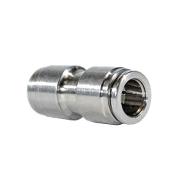 Midland Metal 20600NIC Union with Nickel Collet, 4 mm Push to Connect x 4 mm Push to Connect, Brass, Nickel-Plated