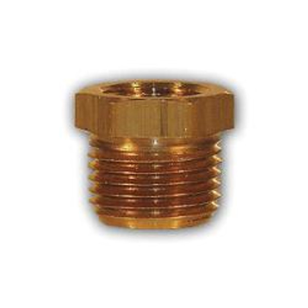 Midland Metal 28108L Hex Bushing, 3/4 in MNPT x 1/8 in FNPT, Brass
