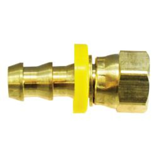 Midland Metal 308-1616 Female 37 Deg JIC Flare Swivel, Push On Hose Barb, 1 x 1 Grip-On Hb To Jic Fem, Swvl, Brass Fittings