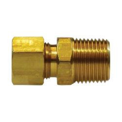 Midland Metal 68A-6D Male Adapter, Compression, 3/8 x 1/2 Comp Conn Tube To Mpt, Brass Fittings