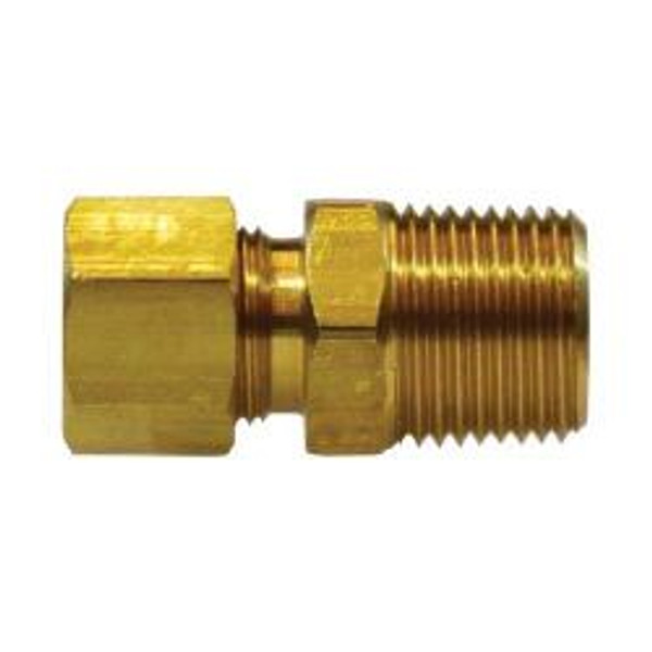 Midland Metal 68A-8B Male Adapter, Compression, 1/2 x 1/4 Comp Conn Tube To Mpt, Brass Fittings