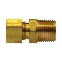 Midland Metal 68A-8D Male Adapter, Compression, 1/2 x 1/2 Comp Conn Tube To Mpt, Brass Fittings