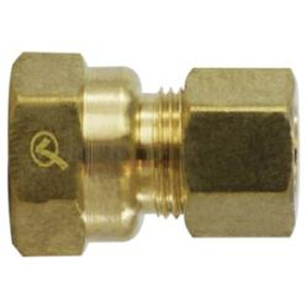 AMC 700066-0408 Coupling, 1/4 in Compression x 1/2 in FNPTF, Brass