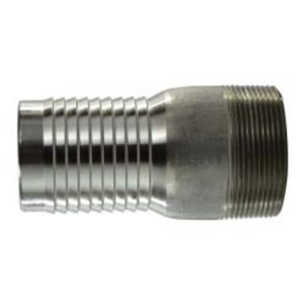 Buchanan Rubber CNT-125-SS316 Combination King Nipple, 1-1/4 in Hose Barbed x 1-1/4 in MPT, Stainless Steel