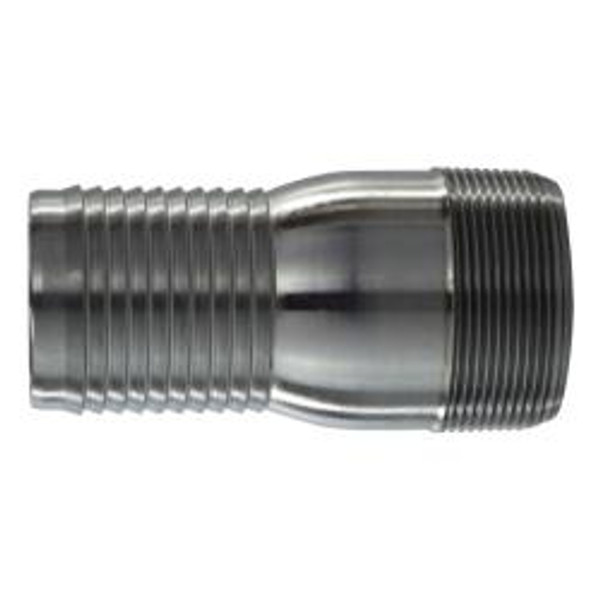 Buchanan Rubber CNT-150-S Combination King Nipple, 1-1/2 in Hose Barbed x 1-1/2 in MPT, Steel, Plain