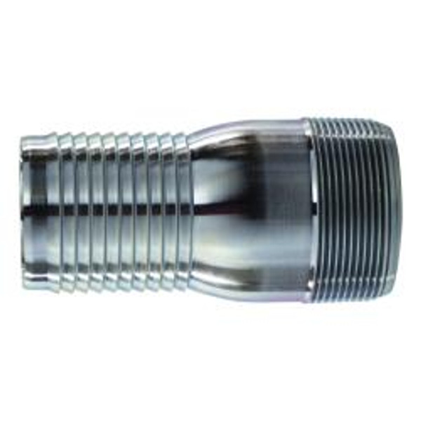Buchanan Rubber CNT-600-SP Combination King Nipple, 6 in Hose Barbed x 6 in MPT, Steel, Zinc-Plated