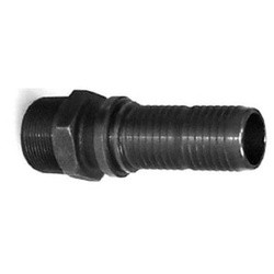Buchanan Rubber GJM-150CR-DP Crimplok High Pressure Stem, 1-1/2 in MIP x 1-1/2 in Barb, Iron, Black
