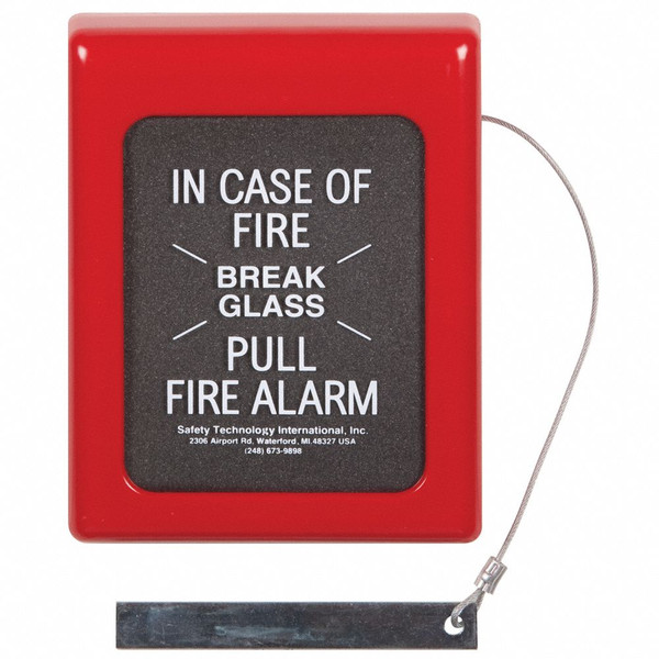 SAFETY TECHNOLOGY INTERNATIONAL Fire Alarm Break Glass Cover,6.5 x 9 In STI-4100