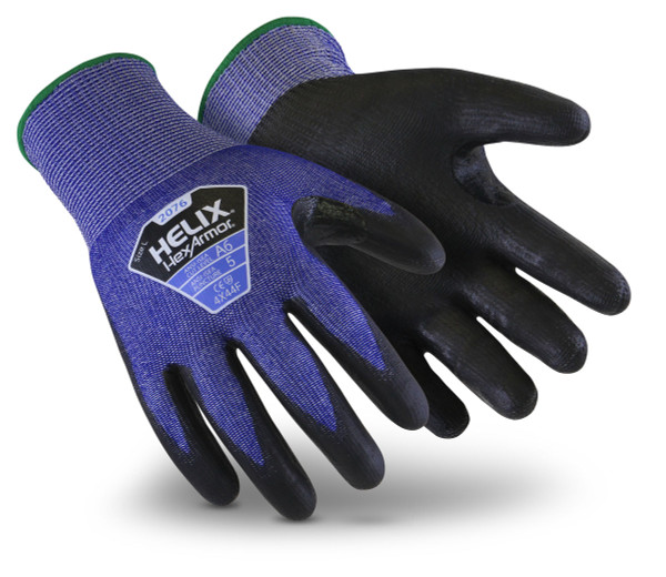 HEXARMOR Cut Resistant Gloves,Sz XL,Black/Blue,PR 2076-XL 10