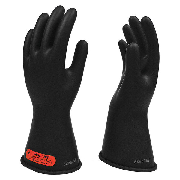 SALISBURY Electrical Gloves,Class 0,Black,Sz 8,PR E011B8