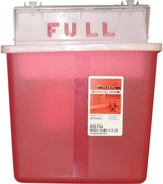 COVIDIEN Sharps Container,1-1/4 Gal.,Red,PK5 K5SS1007SA