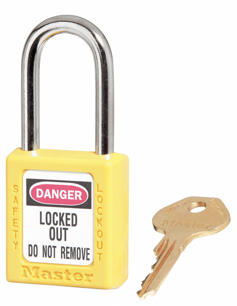 MASTER LOCK Lockout Padlock,KA,Yellow,1-3/4"H 410KAW400YLW-3XX1585