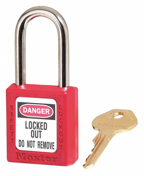 MASTER LOCK Lockout Padlock,KD,Red,1-3/4"H,PK6 410S6RED