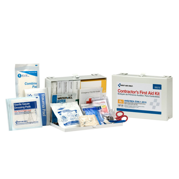 FIRST AID ONLY First Aid Kit,25 People,Metal,182 Comp. 90670