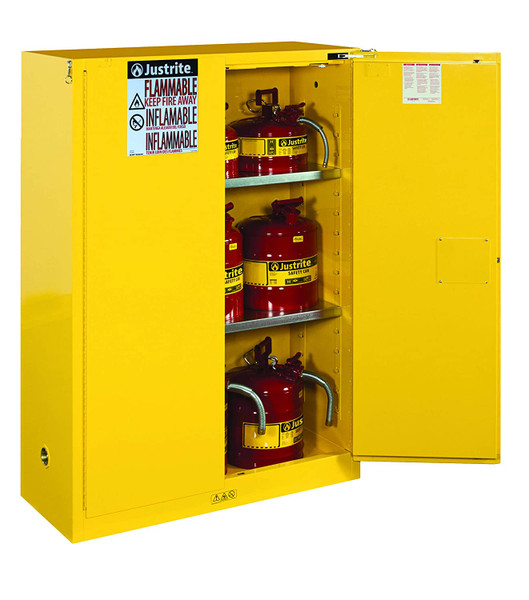 JUSTRITE Flammable Safety Cabinet,45 Gal.,Yellow 894520