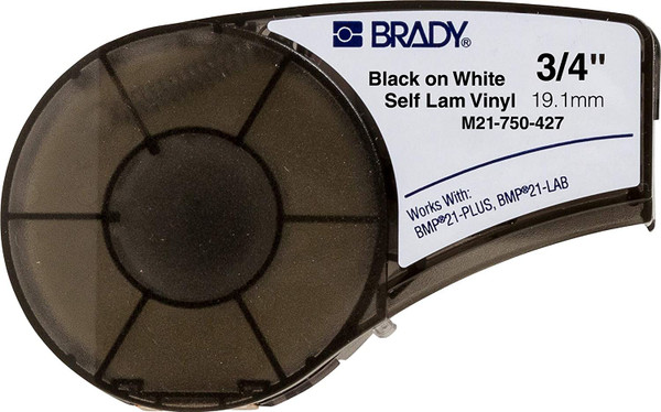 BRADY Label Cartridge,3/4" W,Black/White M21-750-427