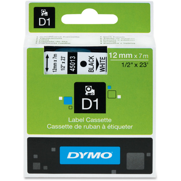 DYMO Label Tape Cartridge,23 ft. L,1/2" W 45013