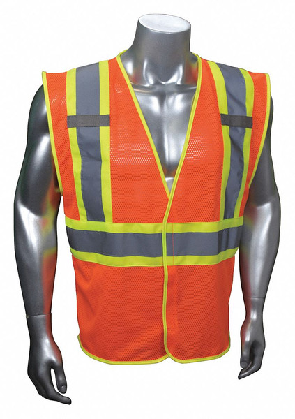 CONDOR High Visibility Vest,Orange/Red,S/M 53YN45