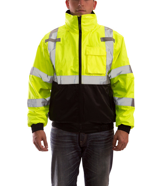 TINGLEY Hi-vis Bomber Jacket,Insltd,Lime/Blk,XL J26172-XL