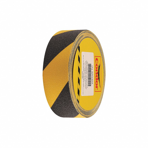 BRADY Anti-Slip Tape,Black/Yellow,2"W,60 Grit GRAN13541