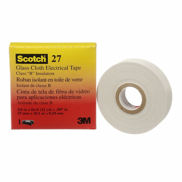SCOTCH Electrical Tape,7 mil,3/4" x 66 ft.,Wht 27-34