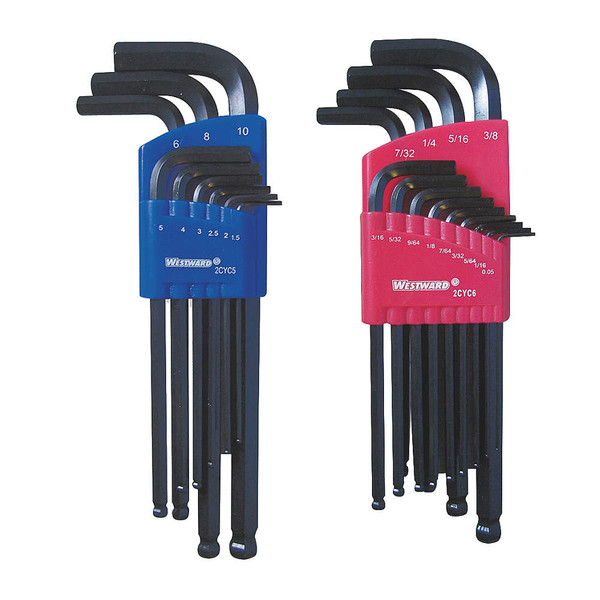 WESTWARD Ball End Hex Key Set,22 Pieces 2CYC7