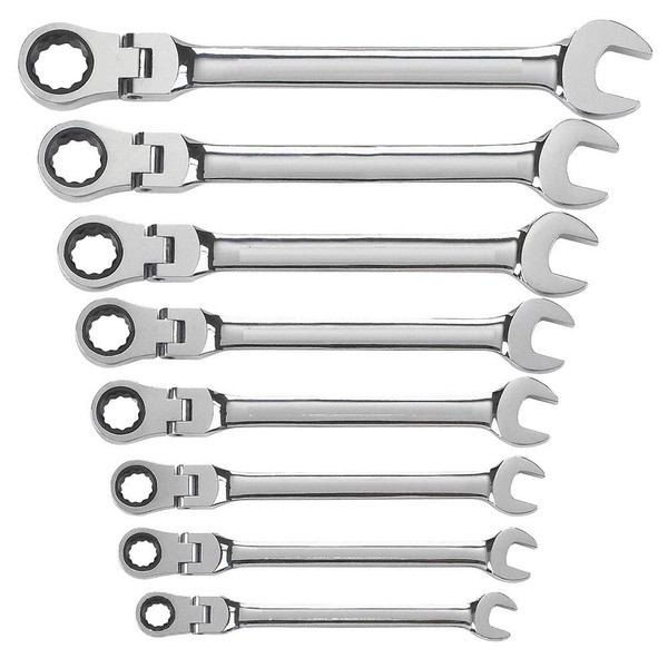 WESTWARD Ratcheting Wrench Set,Pieces 8 35Z115