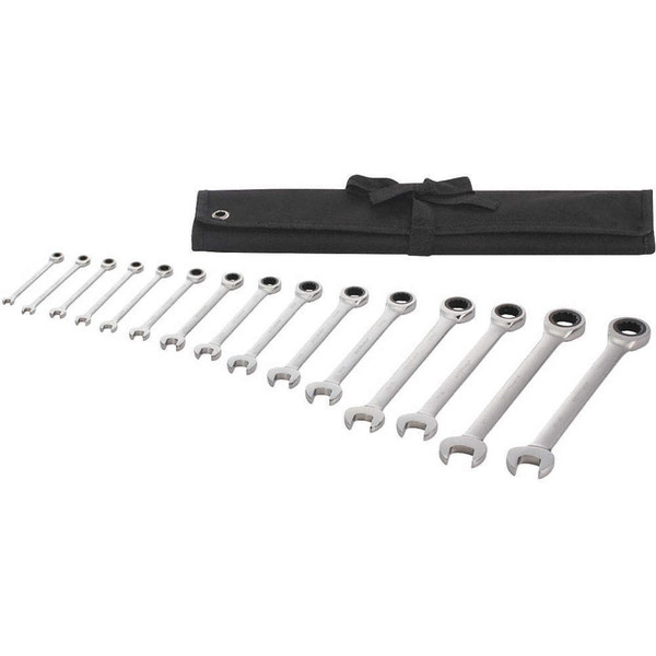 WESTWARD Ratcheting Wrench Set,SAE,15 pcs. 54DG22