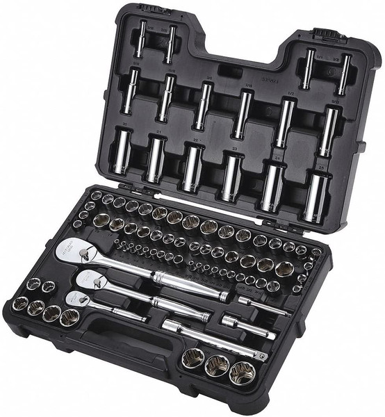 WESTWARD Socket Set,1/2", 3/8", 1/4",SAE/Metric 53PN73