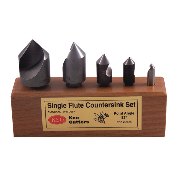 KEO Countersink Set,5 PC,1 FL,60 Deg,HSS 53026