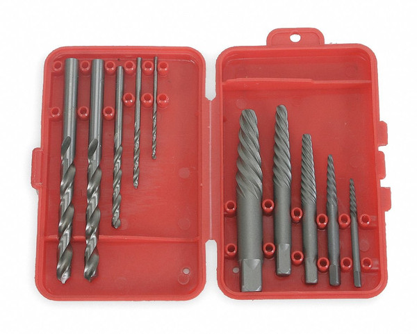 WESTWARD Screw Extractor Set,Carbon Steel,10 pcs. 2RUR2