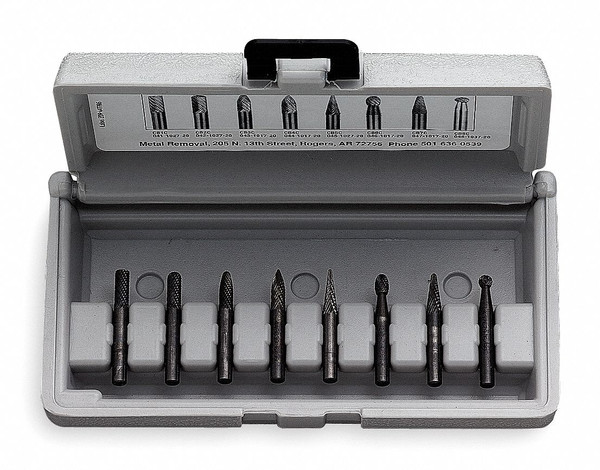 WIDIA METAL REMOVAL Carbide Bur Set,8 PC M40593