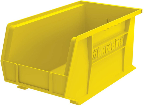 AKRO-MILS Hang/Stack Bin,7 x8 1/4 x14 3/4,Yellow 30240YELLO