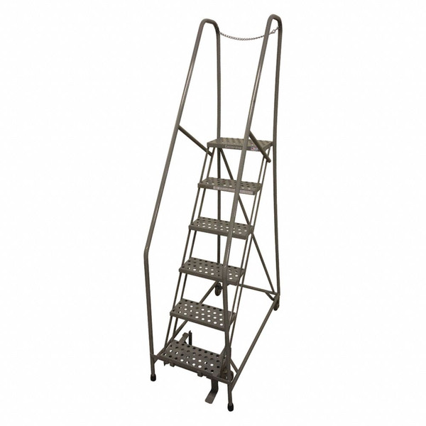 COTTERMAN Rolling Ladder,Steel,90In. H.,Gray 1006R2630A3E10B4D3C1P6