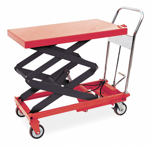 DAYTON Scissor Lift Cart,800 lb.,Steel,Fixed 3KR47