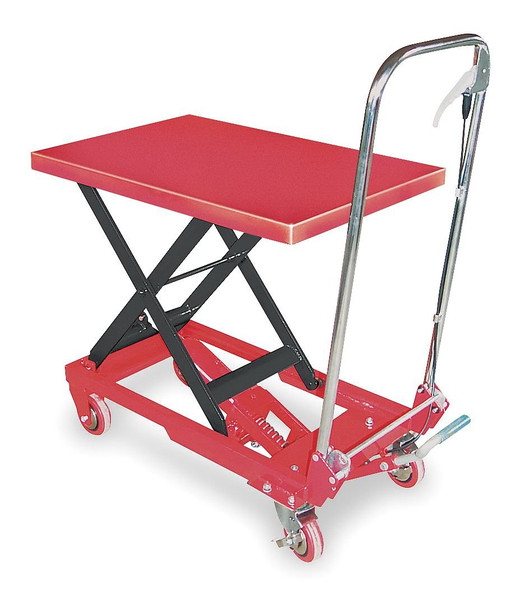 DAYTON Scissor Lift Cart,400 lb.,Steel,Fixed 3KR46