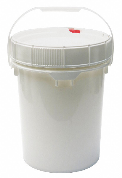 GENERIC Pail,5.0 gal.,Plastic Handle,White,W/Lid MNG8005-WL