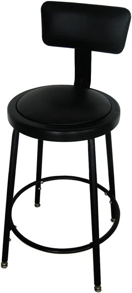 GENERIC Round Stool,Yes Backrest,24 to 33 in. 5NWH4
