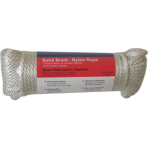 GENERIC Rope,Nylon,Braided,3/8 In. dia.,100 ft L 12U278