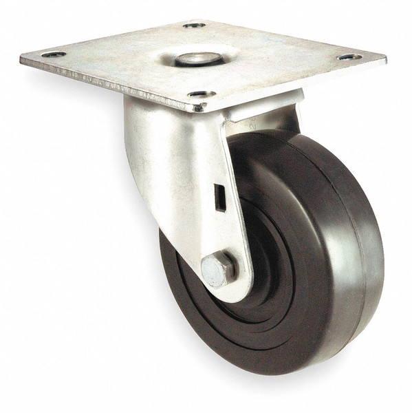 GENERIC Swivel Plate Caster,Rubber,4 in.,300 lb. 1UKU4