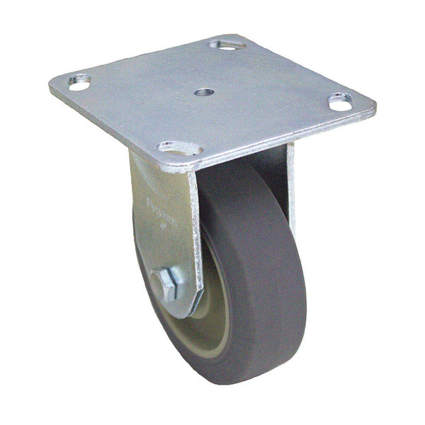 GENERIC Rigid Plate Caster,TPR,6 in.,300 lb. P12R-PRP060K-12