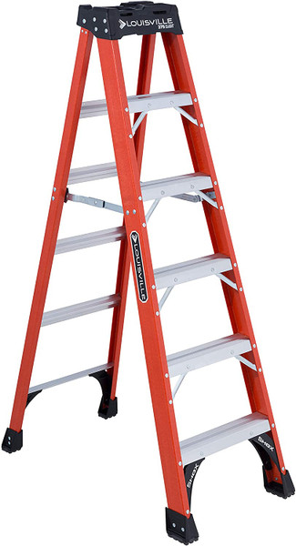 LOUISVILLE Stepladder,Fiberglass,6 ft. H,375 lb Cap FS1406HD