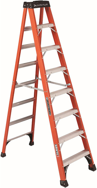 LOUISVILLE Stepladder,Fiberglass,8 ft. H,375 lb Cap FS1408HD